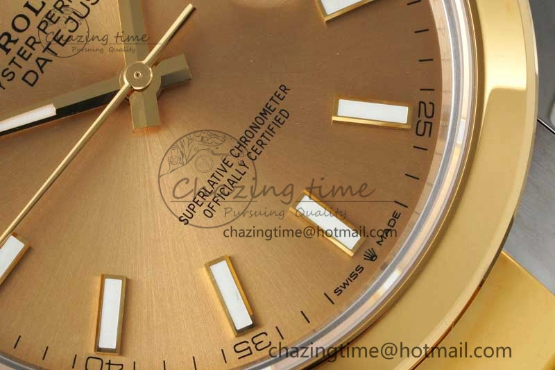 DateJust 41 SS YG Polished Bezel KING 1:1 Best Edition 904L Steel YG Dial on Oyster Bracelet VR3235