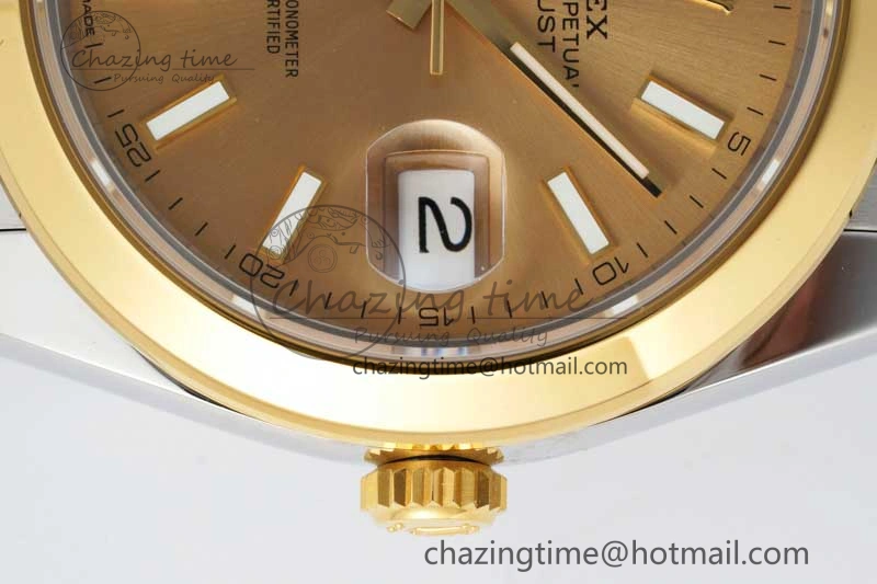 DateJust 41 SS YG Polished Bezel KING 1:1 Best Edition 904L Steel YG Dial on Oyster Bracelet VR3235