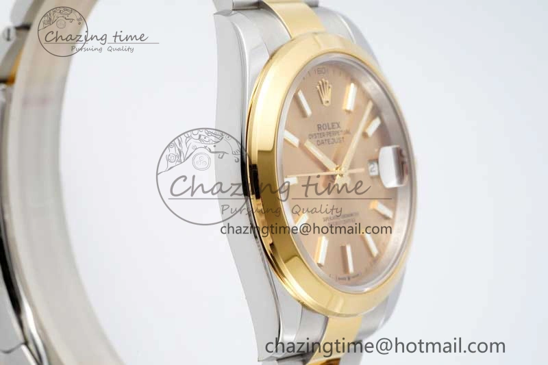 DateJust 41 SS YG Polished Bezel KING 1:1 Best Edition 904L Steel YG Dial on Oyster Bracelet VR3235