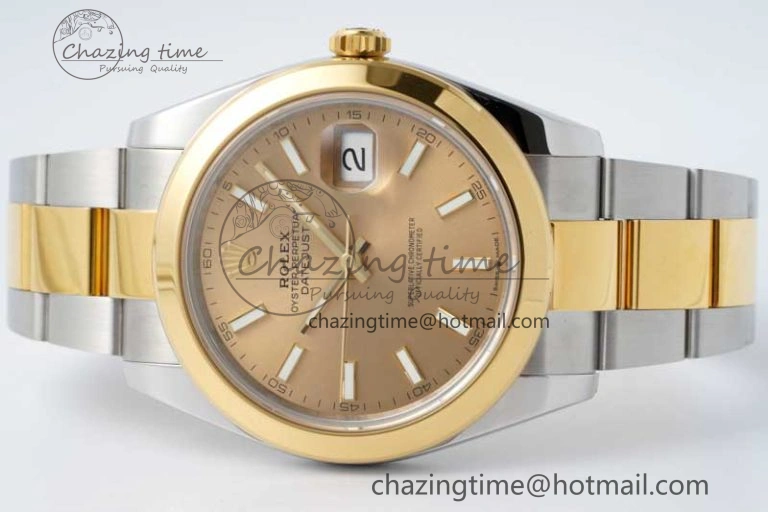 DateJust 41 SS YG Polished Bezel KING 1:1 Best Edition 904L Steel YG Dial on Oyster Bracelet VR3235
