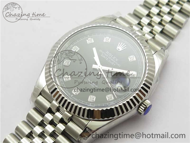 DateJust 41MM 126334 904L SS VRF 1:1 Best Edition Black Dial Crystals Markers on SS Jubilee Bracelet A3235