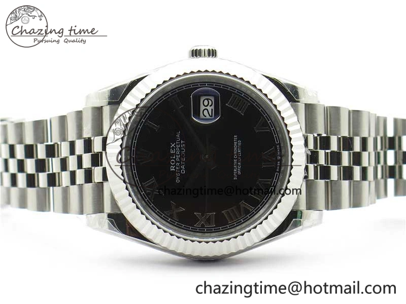 DateJust 41MM 126334 904L SS VRF 1:1 Best Edition Black Dial Roman Markers on SS Jubilee Bracelet A3235