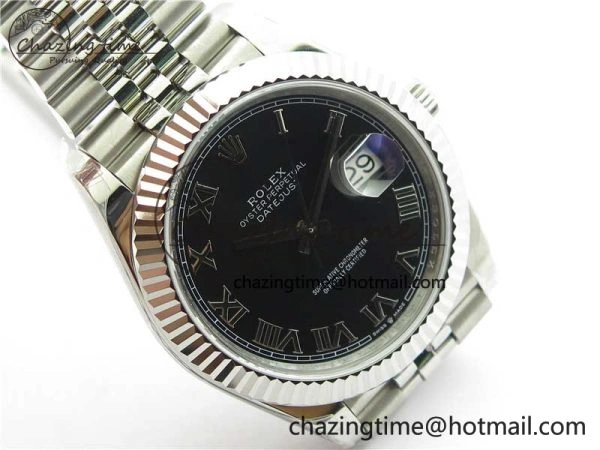 DateJust 41MM 126334 904L SS VRF 1:1 Best Edition Black Dial Roman Markers on SS Jubilee Bracelet A3235