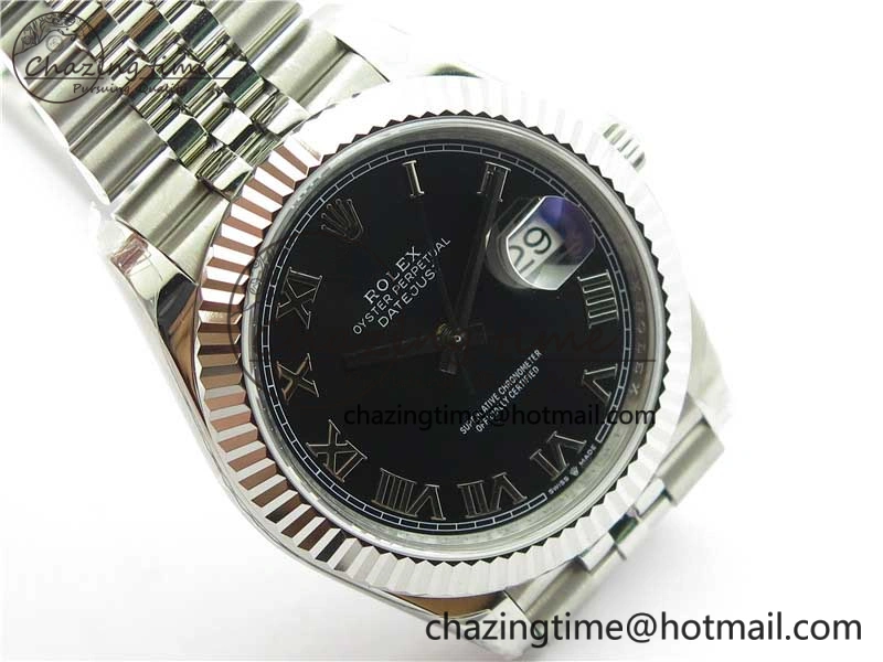 DateJust 41MM 126334 904L SS VRF 1:1 Best Edition Black Dial Roman Markers on SS Jubilee Bracelet A3235