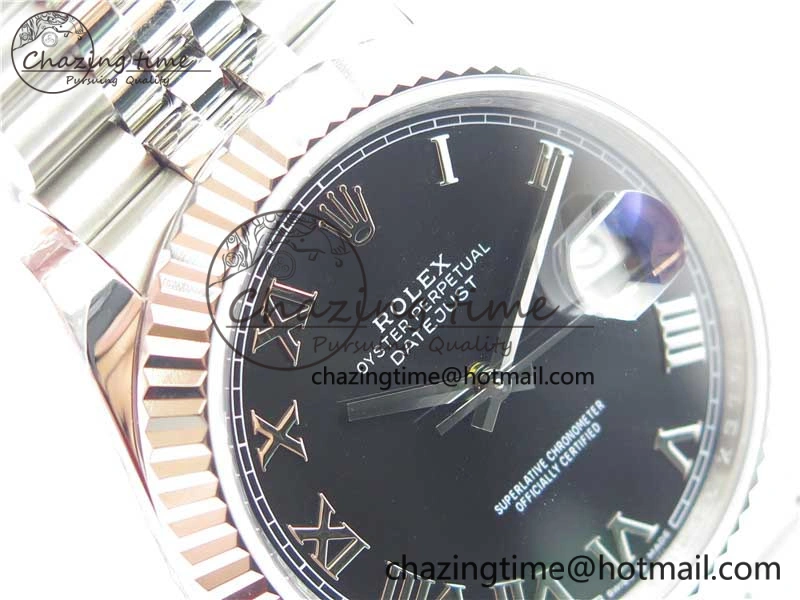 DateJust 41MM 126334 904L SS VRF 1:1 Best Edition Black Dial Roman Markers on SS Jubilee Bracelet A3235