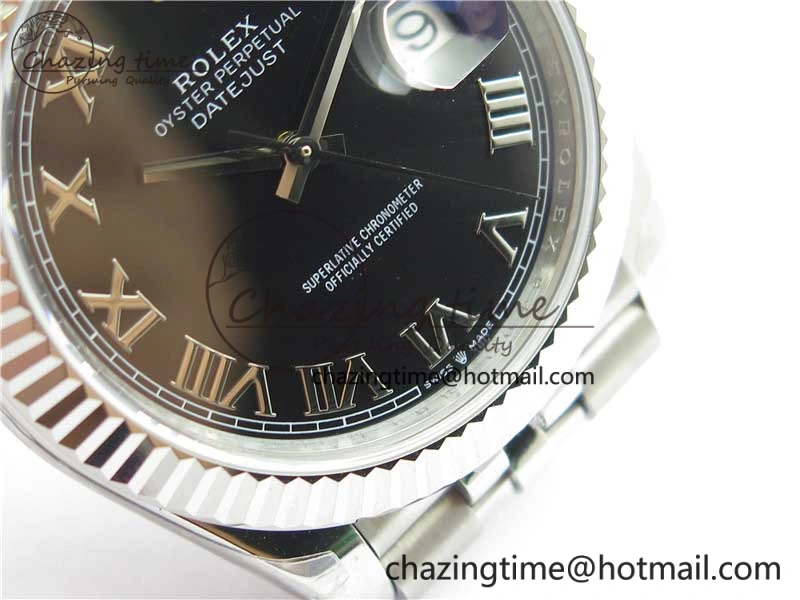 DateJust 41MM 126334 904L SS VRF 1:1 Best Edition Black Dial Roman Markers on SS Jubilee Bracelet A3235