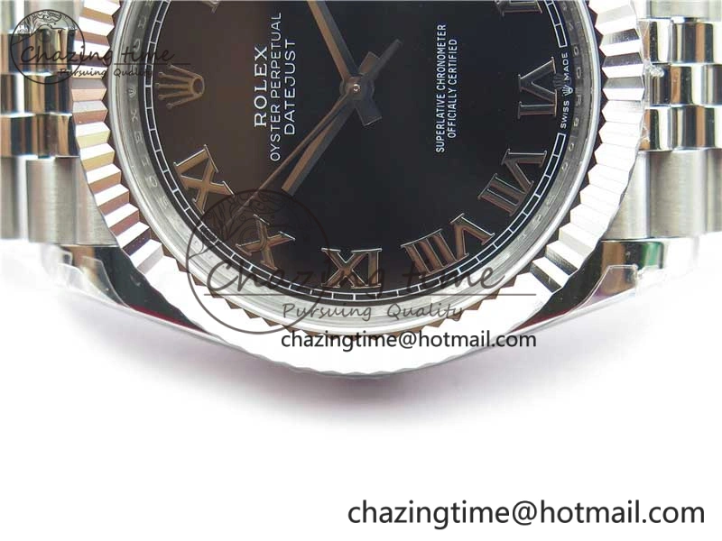 DateJust 41MM 126334 904L SS VRF 1:1 Best Edition Black Dial Roman Markers on SS Jubilee Bracelet A3235