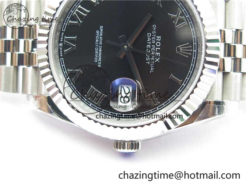 DateJust 41MM 126334 904L SS VRF 1:1 Best Edition Black Dial Roman Markers on SS Jubilee Bracelet A3235