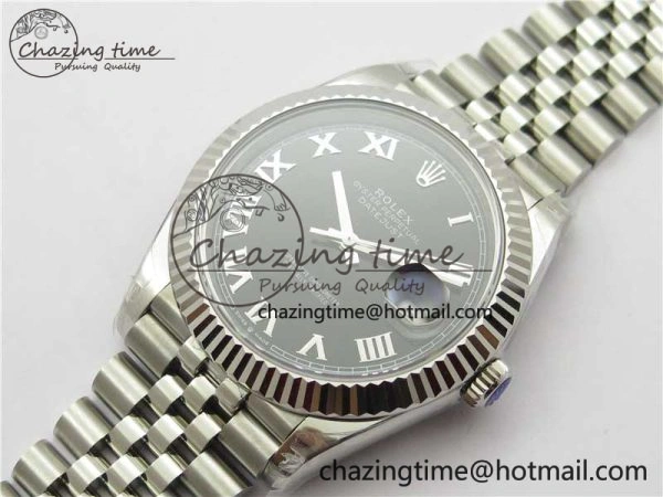 DateJust 41MM 126334 904L SS VRF 1:1 Best Edition Black Dial Roman Markers on SS Jubilee Bracelet A3235