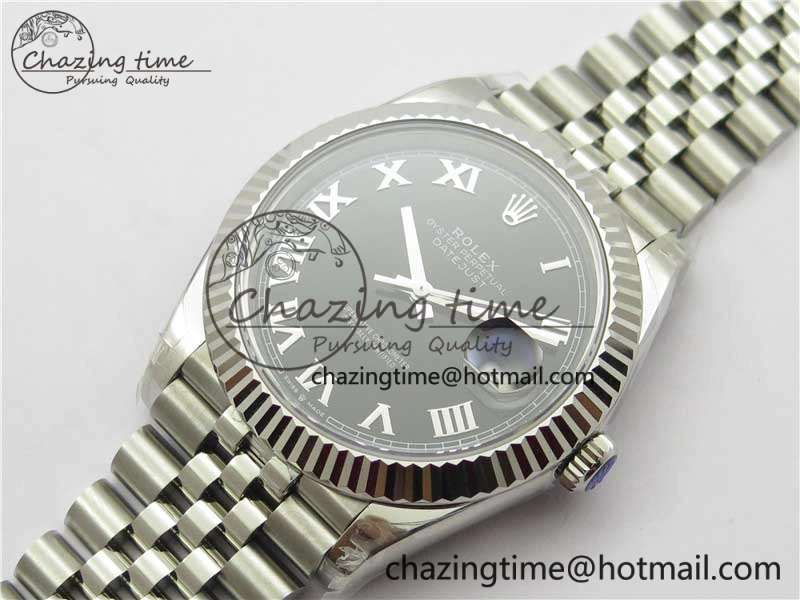 DateJust 41MM 126334 904L SS VRF 1:1 Best Edition Black Dial Roman Markers on SS Jubilee Bracelet A3235