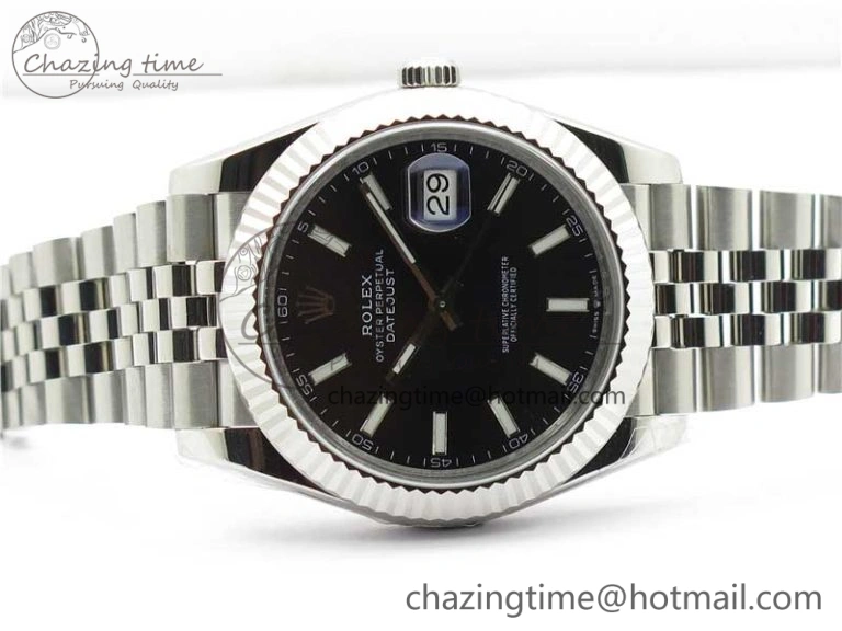 DateJust 41MM 126334 904L SS VRF 1:1 Best Edition Black Dial Stick Markers on SS Jubilee Bracelet A3235