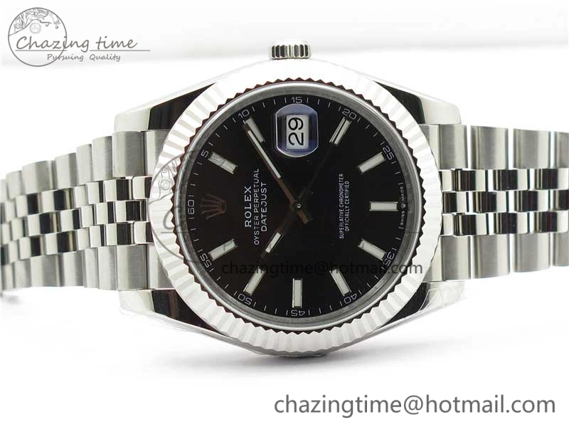 DateJust 41MM 126334 904L SS VRF 1:1 Best Edition Black Dial Stick Markers on SS Jubilee Bracelet A3235