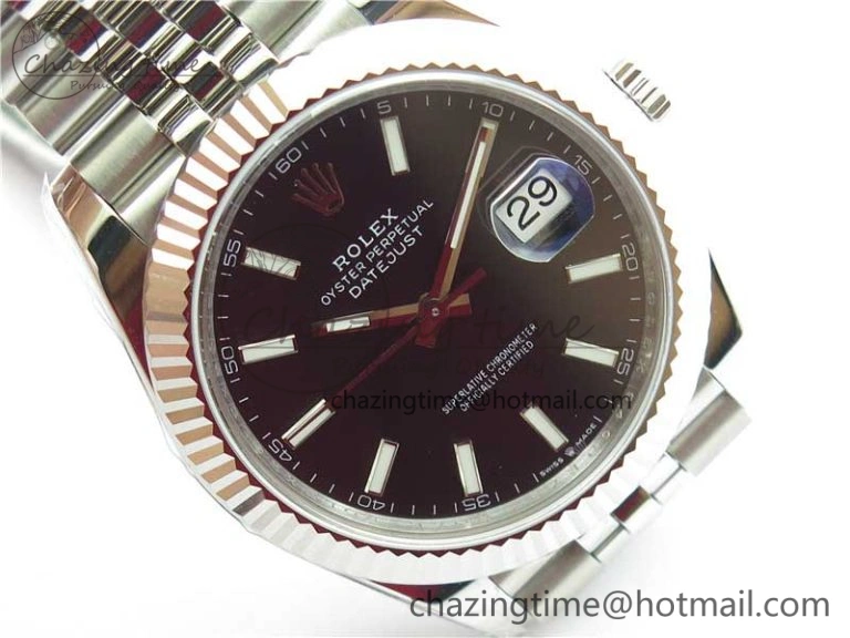 DateJust 41MM 126334 904L SS VRF 1:1 Best Edition Black Dial Stick Markers on SS Jubilee Bracelet A3235