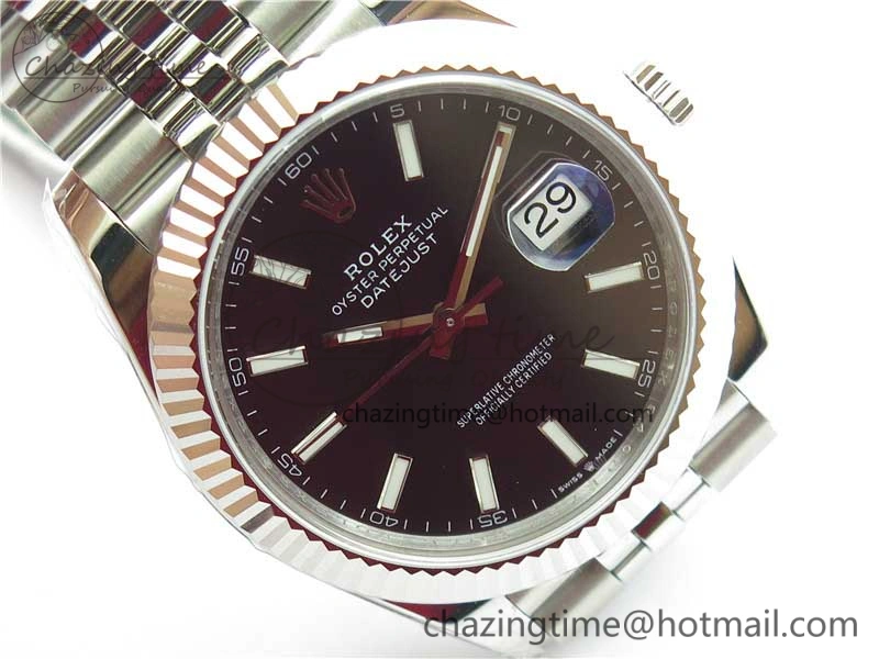 DateJust 41MM 126334 904L SS VRF 1:1 Best Edition Black Dial Stick Markers on SS Jubilee Bracelet A3235