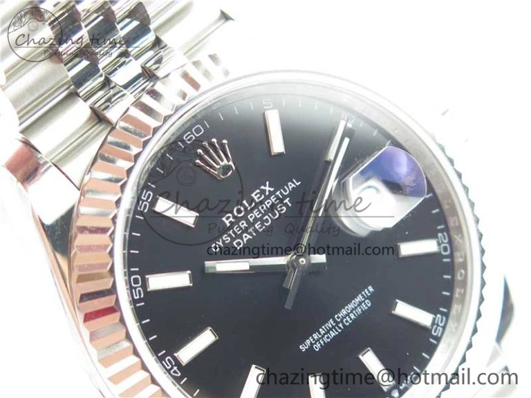 DateJust 41MM 126334 904L SS VRF 1:1 Best Edition Black Dial Stick Markers on SS Jubilee Bracelet A3235