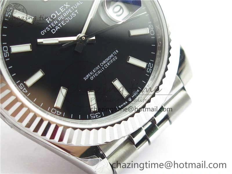 DateJust 41MM 126334 904L SS VRF 1:1 Best Edition Black Dial Stick Markers on SS Jubilee Bracelet A3235