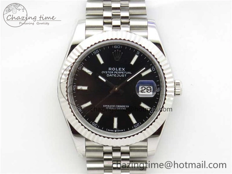 DateJust 41MM 126334 904L SS VRF 1:1 Best Edition Black Dial Stick Markers on SS Jubilee Bracelet A3235