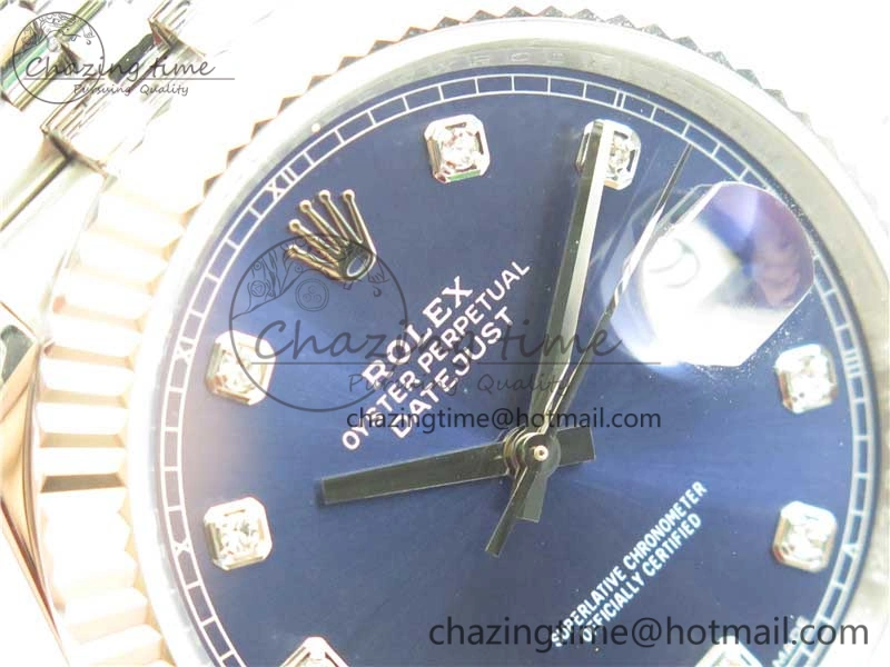 DateJust 41MM 126334 904L SS VRF 1:1 Best Edition Blue Dial Crystals Markers on SS Jubilee Bracelet A3235