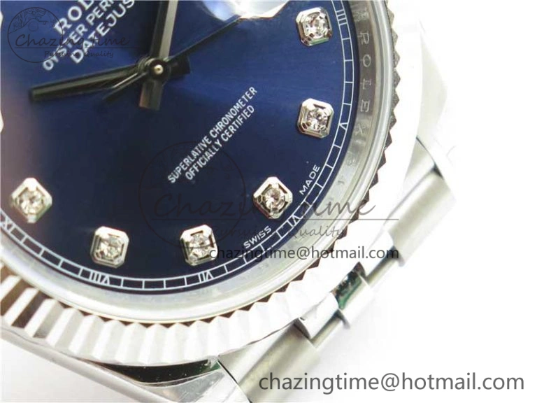 DateJust 41MM 126334 904L SS VRF 1:1 Best Edition Blue Dial Crystals Markers on SS Jubilee Bracelet A3235