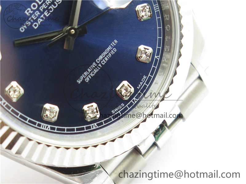 DateJust 41MM 126334 904L SS VRF 1:1 Best Edition Blue Dial Crystals Markers on SS Jubilee Bracelet A3235