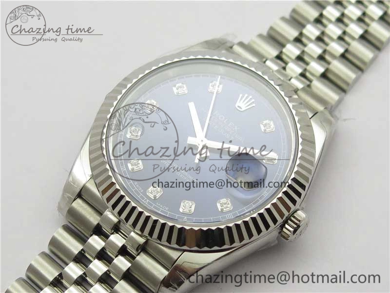 DateJust 41MM 126334 904L SS VRF 1:1 Best Edition Blue Dial Crystals Markers on SS Jubilee Bracelet A3235