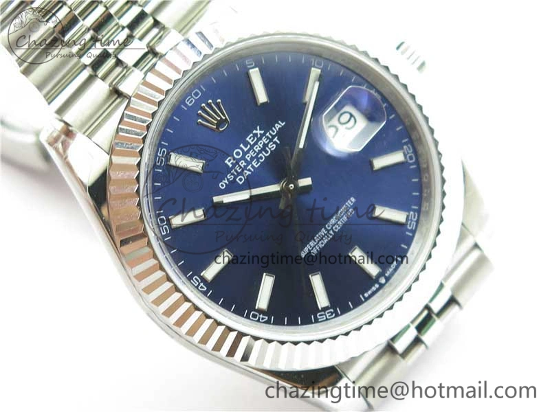 DateJust 41MM 126334 904L SS VRF 1:1 Best Edition Blue Dial Stick Markers on SS Jubilee Bracelet A3235