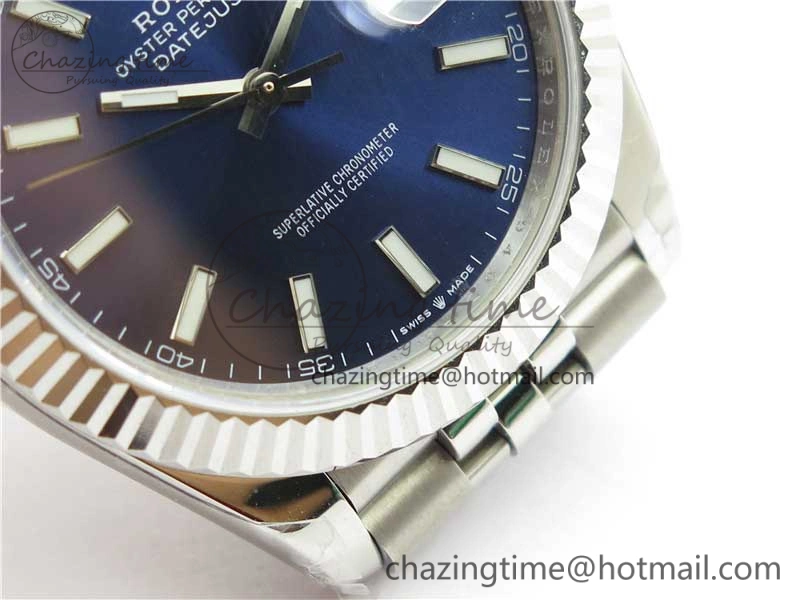 DateJust 41MM 126334 904L SS VRF 1:1 Best Edition Blue Dial Stick Markers on SS Jubilee Bracelet A3235