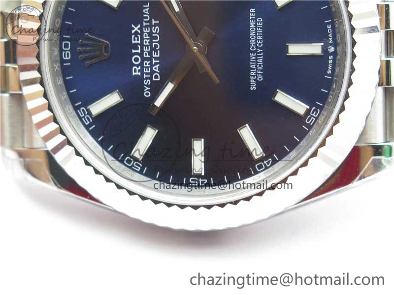 DateJust 41MM 126334 904L SS VRF 1:1 Best Edition Blue Dial Stick Markers on SS Jubilee Bracelet A3235