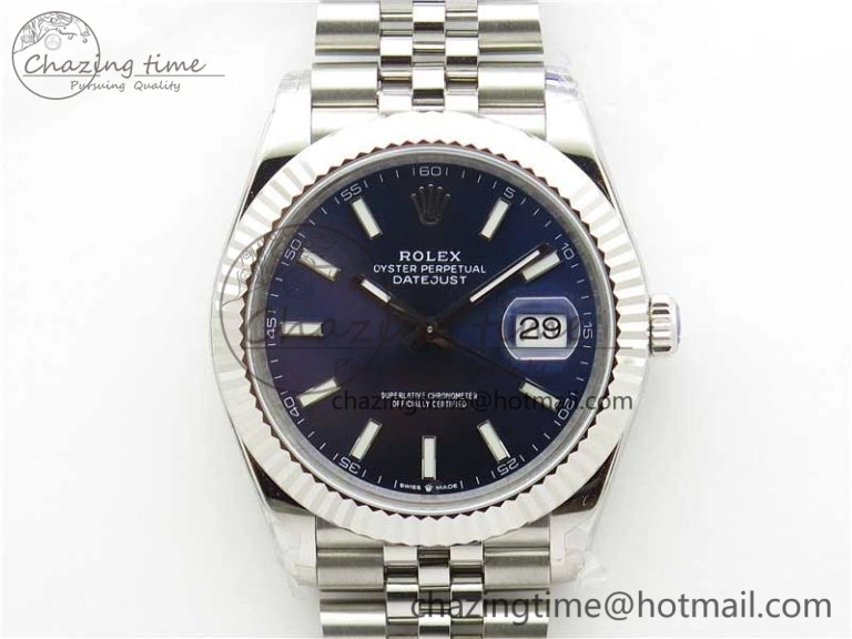 DateJust 41MM 126334 904L SS VRF 1:1 Best Edition Blue Dial Stick Markers on SS Jubilee Bracelet A3235