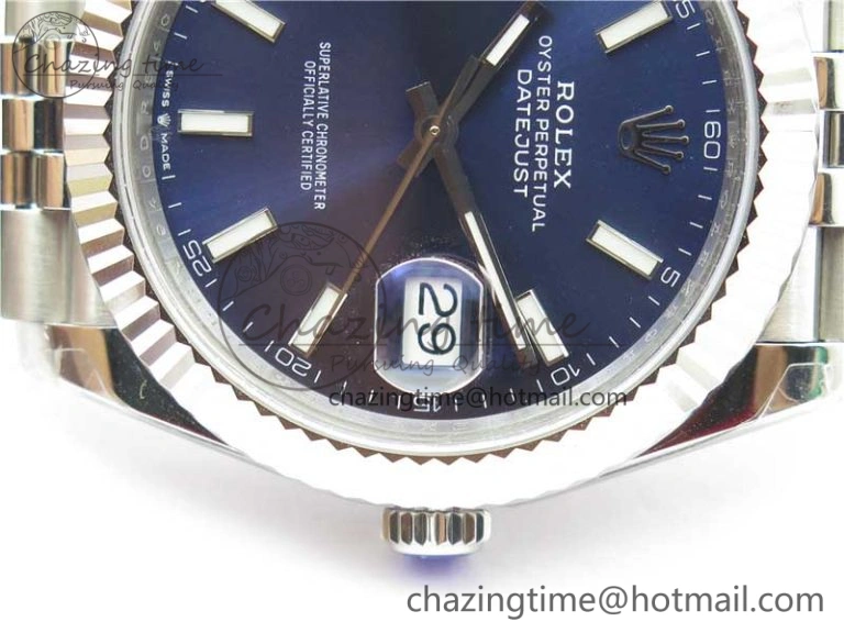 DateJust 41MM 126334 904L SS VRF 1:1 Best Edition Blue Dial Stick Markers on SS Jubilee Bracelet A3235