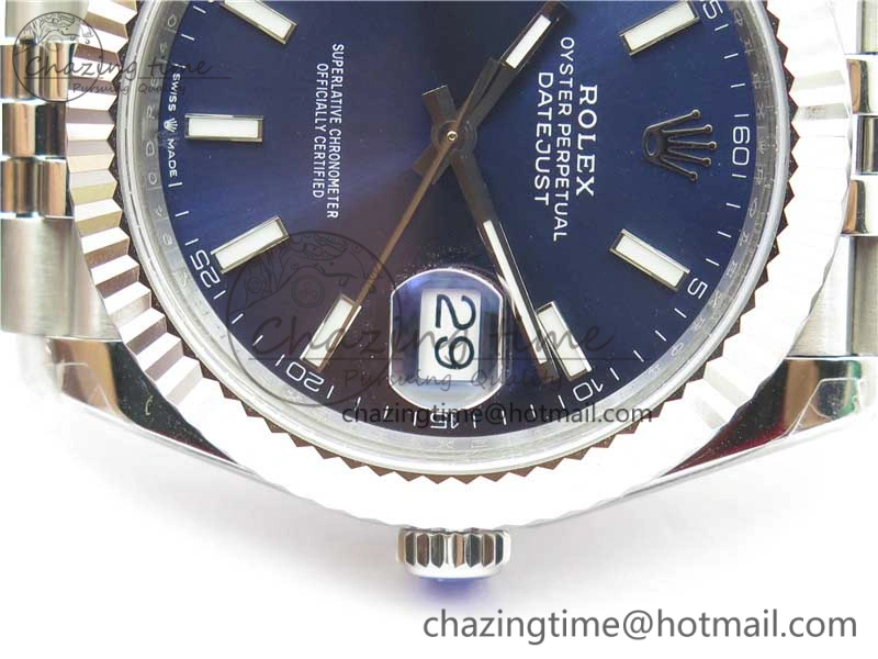 DateJust 41MM 126334 904L SS VRF 1:1 Best Edition Blue Dial Stick Markers on SS Jubilee Bracelet A3235