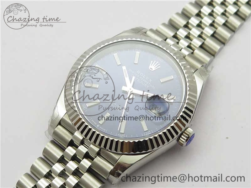 DateJust 41MM 126334 904L SS VRF 1:1 Best Edition Blue Dial Stick Markers on SS Jubilee Bracelet A3235