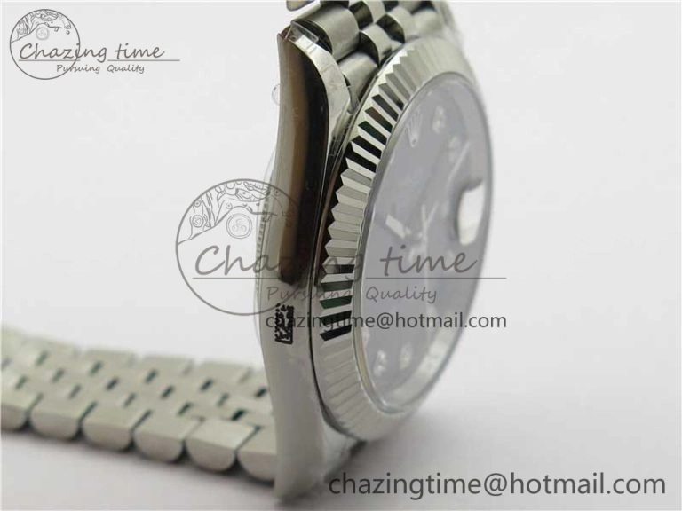 DateJust 41MM 126334 904L SS VRF 1:1 Best Edition Gray Dial Crystals Markers on SS Jubilee Bracelet A3235
