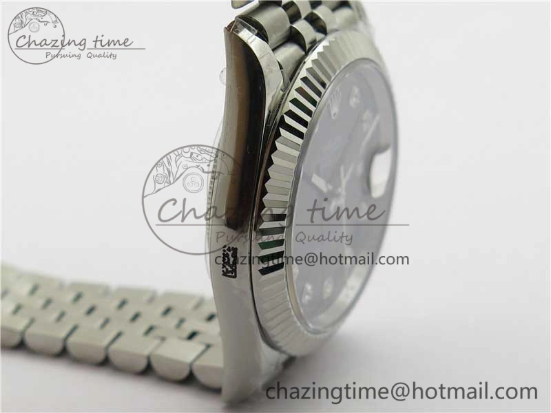 DateJust 41MM 126334 904L SS VRF 1:1 Best Edition Gray Dial Crystals Markers on SS Jubilee Bracelet A3235