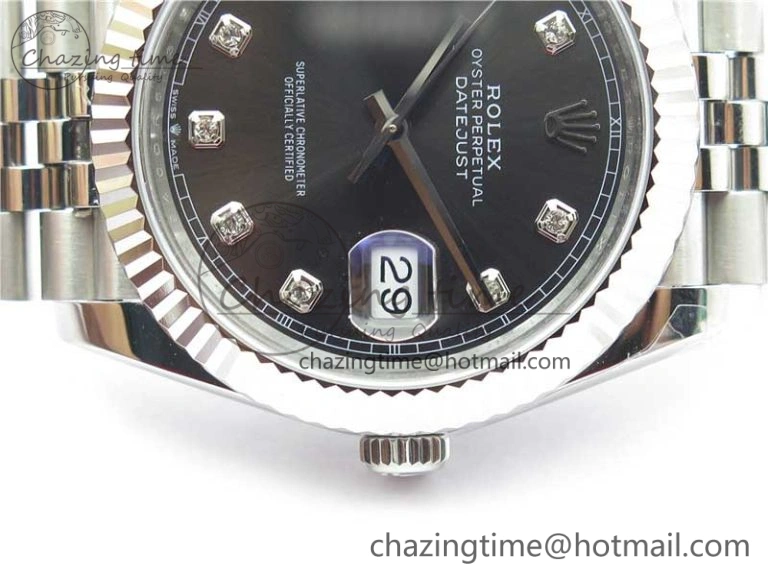 DateJust 41MM 126334 904L SS VRF 1:1 Best Edition Gray Dial Crystals Markers on SS Jubilee Bracelet A3235
