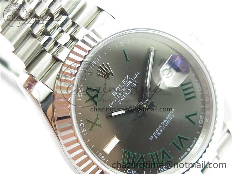 DateJust 41MM 126334 904L SS VRF 1:1 Best Edition Gray Dial Roman Markers on SS Jubilee Bracelet A3235