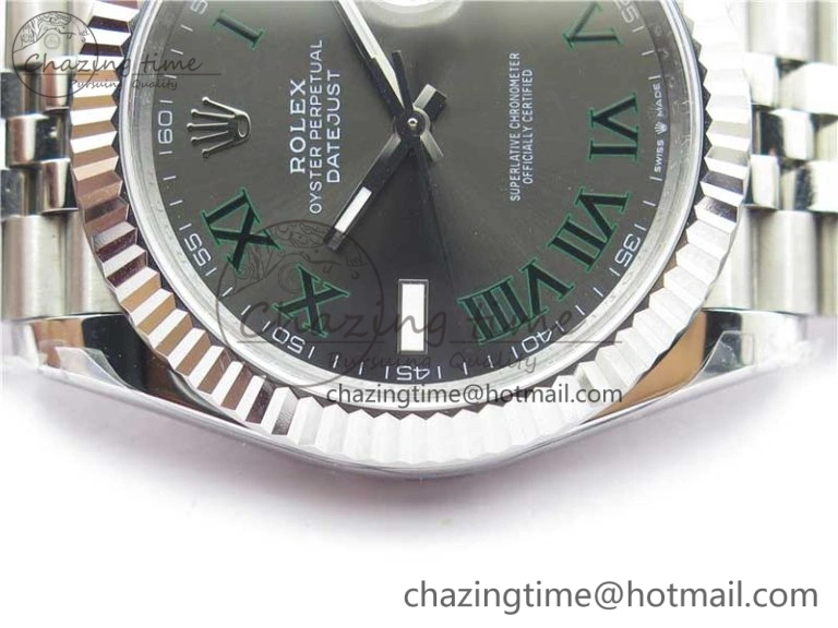 DateJust 41MM 126334 904L SS VRF 1:1 Best Edition Gray Dial Roman Markers on SS Jubilee Bracelet A3235