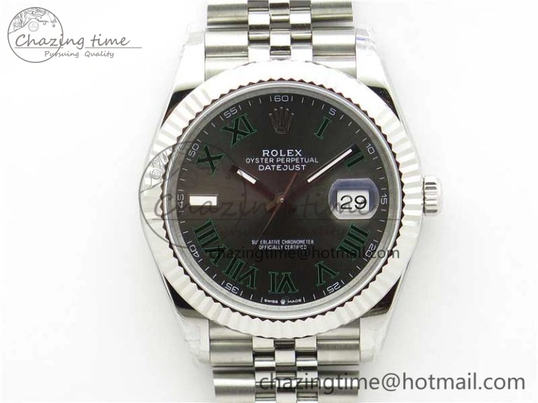 DateJust 41MM 126334 904L SS VRF 1:1 Best Edition Gray Dial Roman Markers on SS Jubilee Bracelet A3235