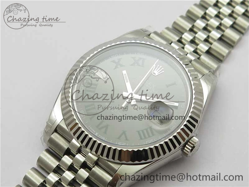 DateJust 41MM 126334 904L SS VRF 1:1 Best Edition Gray Dial Roman Markers on SS Jubilee Bracelet A3235