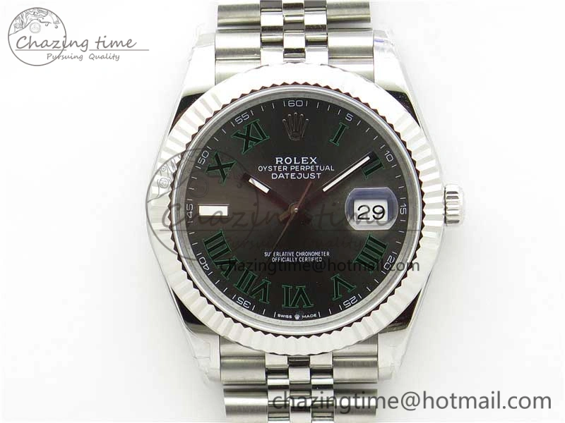 DateJust 41MM 126334 904L SS VRF 1:1 Best Edition Gray Dial Roman Markers on SS Jubilee Bracelet A3235