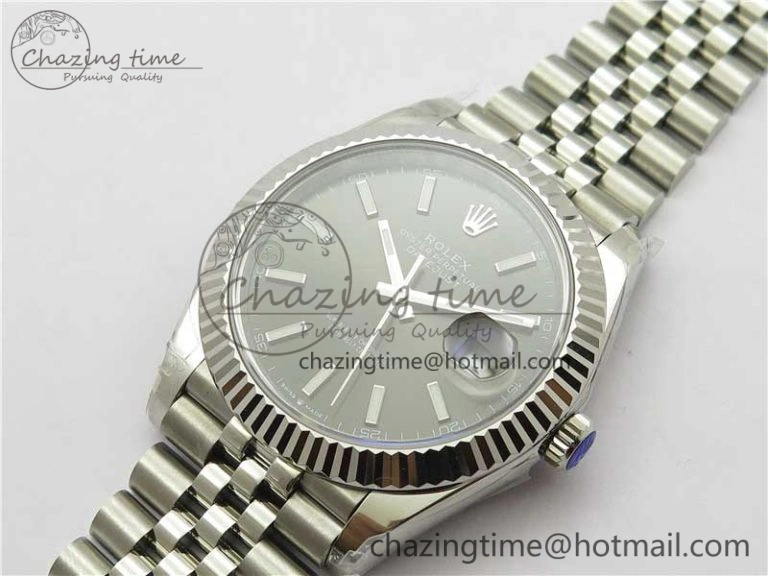 DateJust 41MM 126334 904L SS VRF 1:1 Best Edition Gray Dial Stick Markers on SS Jubilee Bracelet A3235