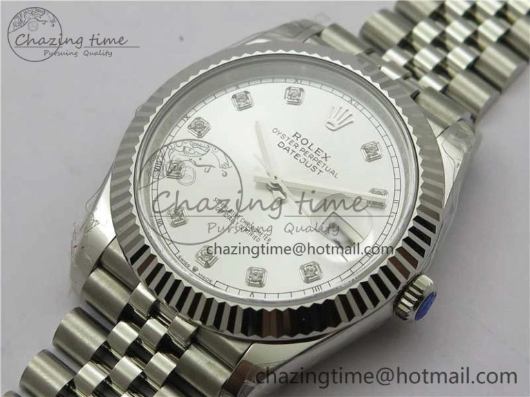 DateJust 41MM 126334 904L SS VRF 1:1 Best Edition Silver Dial Crystals Markers on SS Jubilee Bracelet A3235