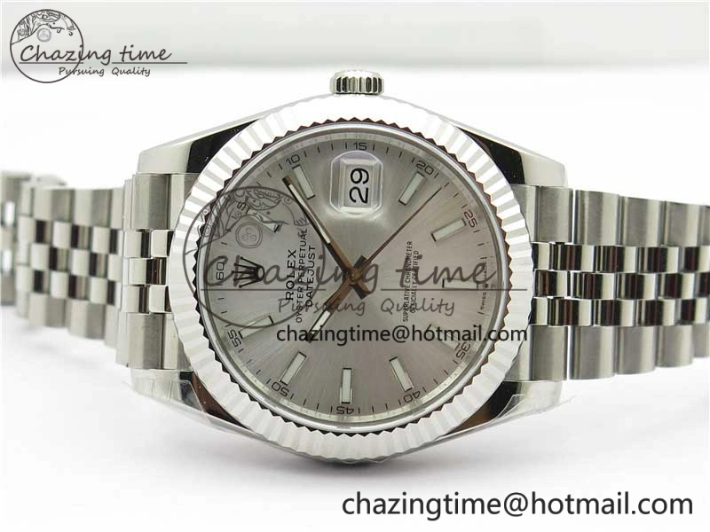 DateJust 41MM 126334 904L SS VRF 1:1 Best Edition Silver Dial Stick Markers on SS Jubilee Bracelet A3235