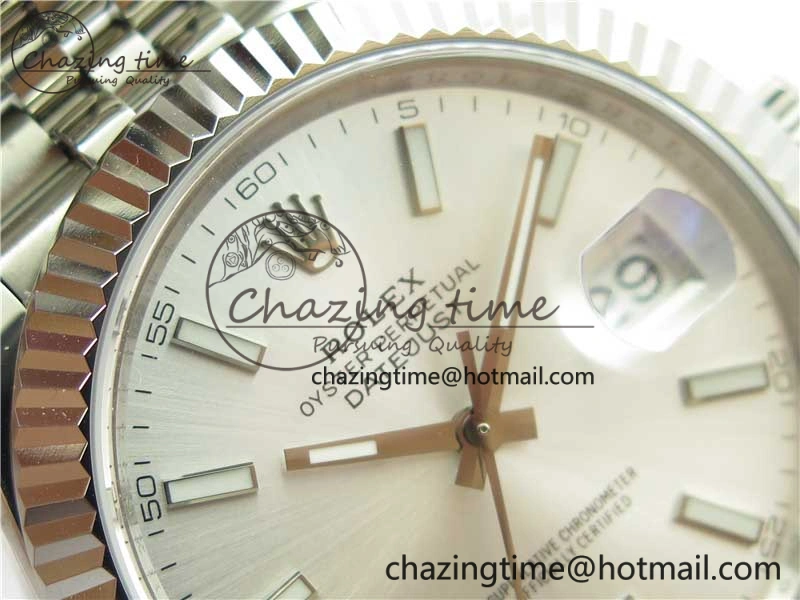 DateJust 41MM 126334 904L SS VRF 1:1 Best Edition Silver Dial Stick Markers on SS Jubilee Bracelet A3235