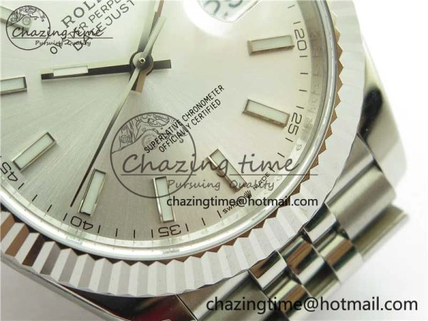 DateJust 41MM 126334 904L SS VRF 1:1 Best Edition Silver Dial Stick Markers on SS Jubilee Bracelet A3235