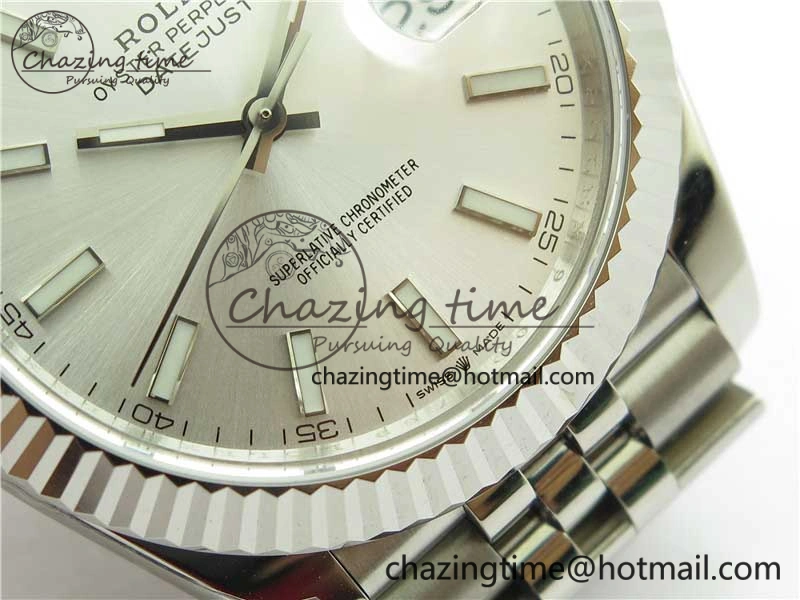 DateJust 41MM 126334 904L SS VRF 1:1 Best Edition Silver Dial Stick Markers on SS Jubilee Bracelet A3235
