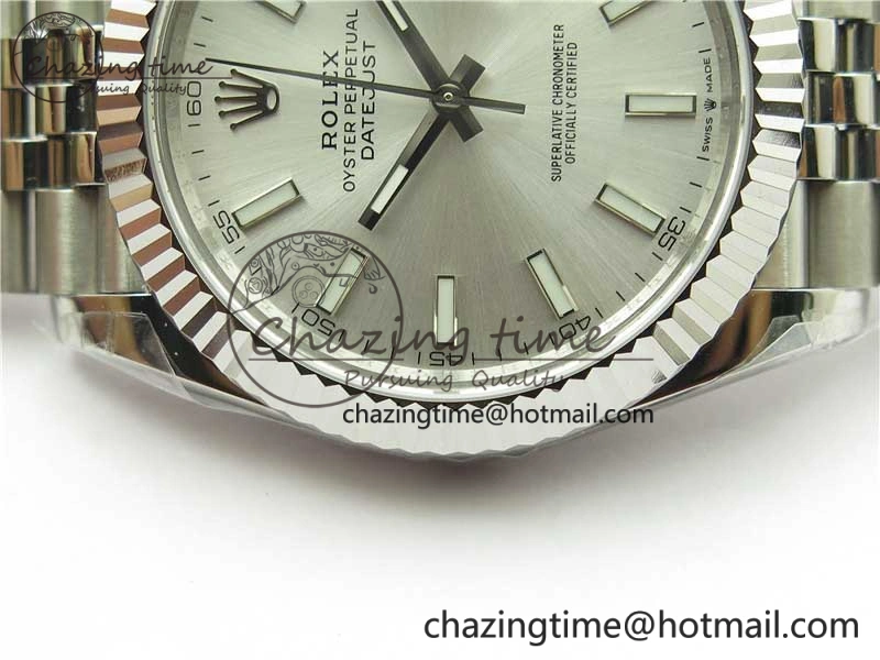DateJust 41MM 126334 904L SS VRF 1:1 Best Edition Silver Dial Stick Markers on SS Jubilee Bracelet A3235