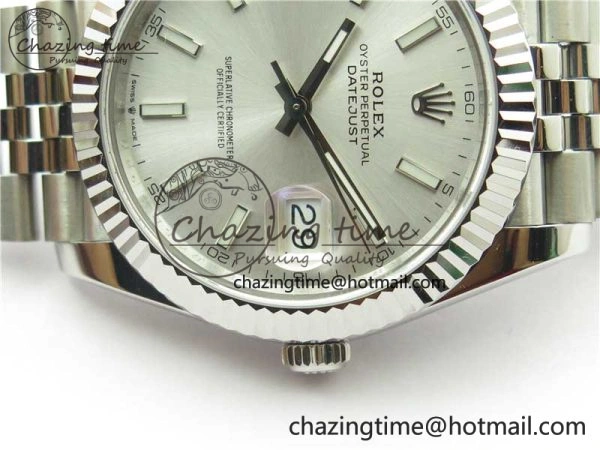 DateJust 41MM 126334 904L SS VRF 1:1 Best Edition Silver Dial Stick Markers on SS Jubilee Bracelet A3235