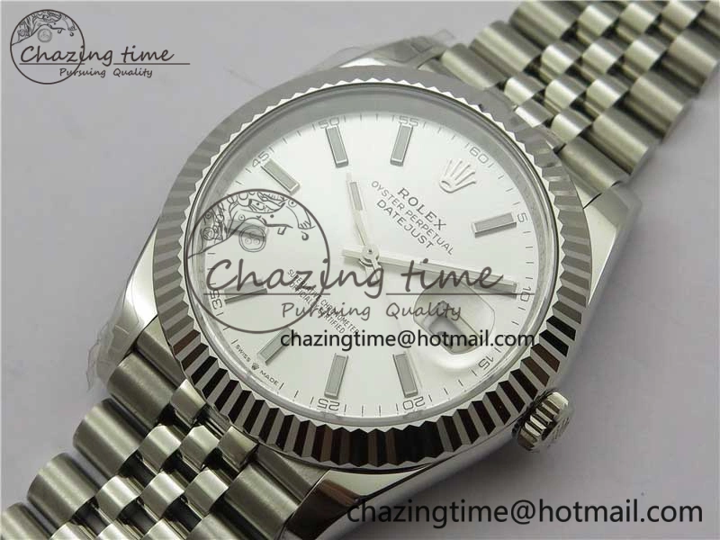 DateJust 41MM 126334 904L SS VRF 1:1 Best Edition Silver Dial Stick Markers on SS Jubilee Bracelet A3235