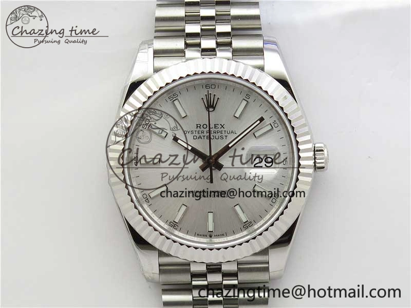 DateJust 41MM 126334 904L SS VRF 1:1 Best Edition Silver Dial Stick Markers on SS Jubilee Bracelet A3235